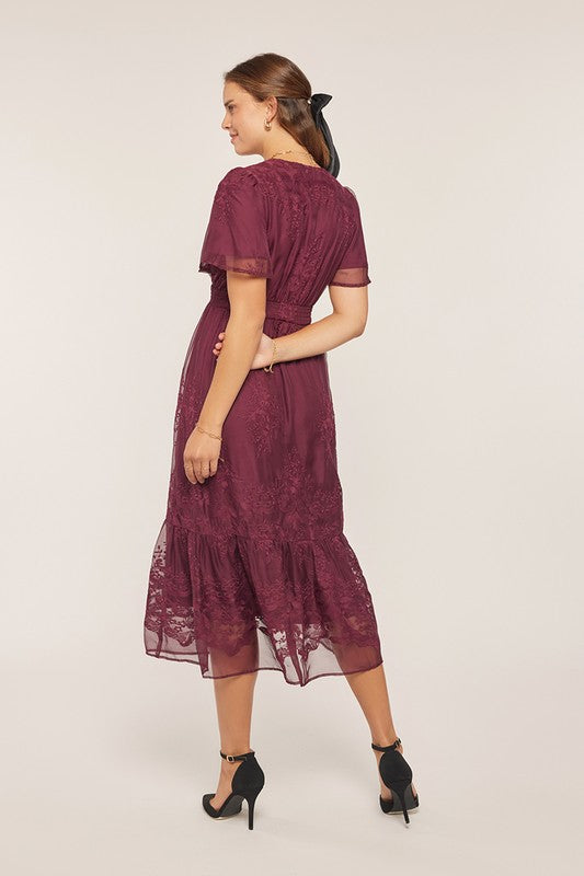 Gracefield Embroidered Chiffon Dress