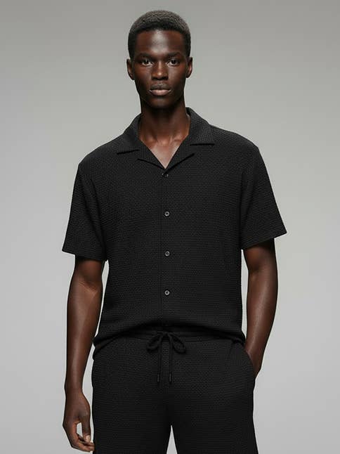 Monaco Crochet Knit Shirt
