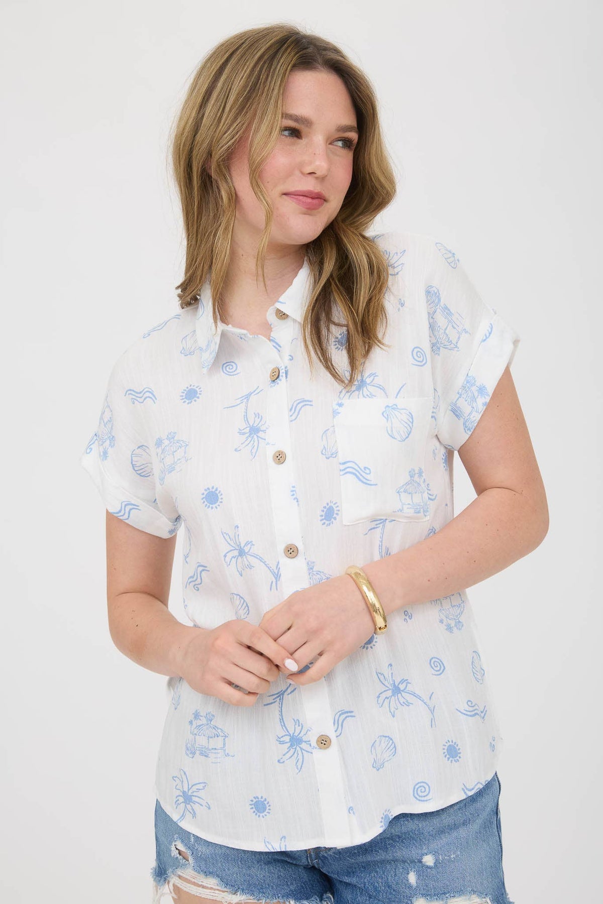 Sun Chaser Plus Printed Collared Shirt