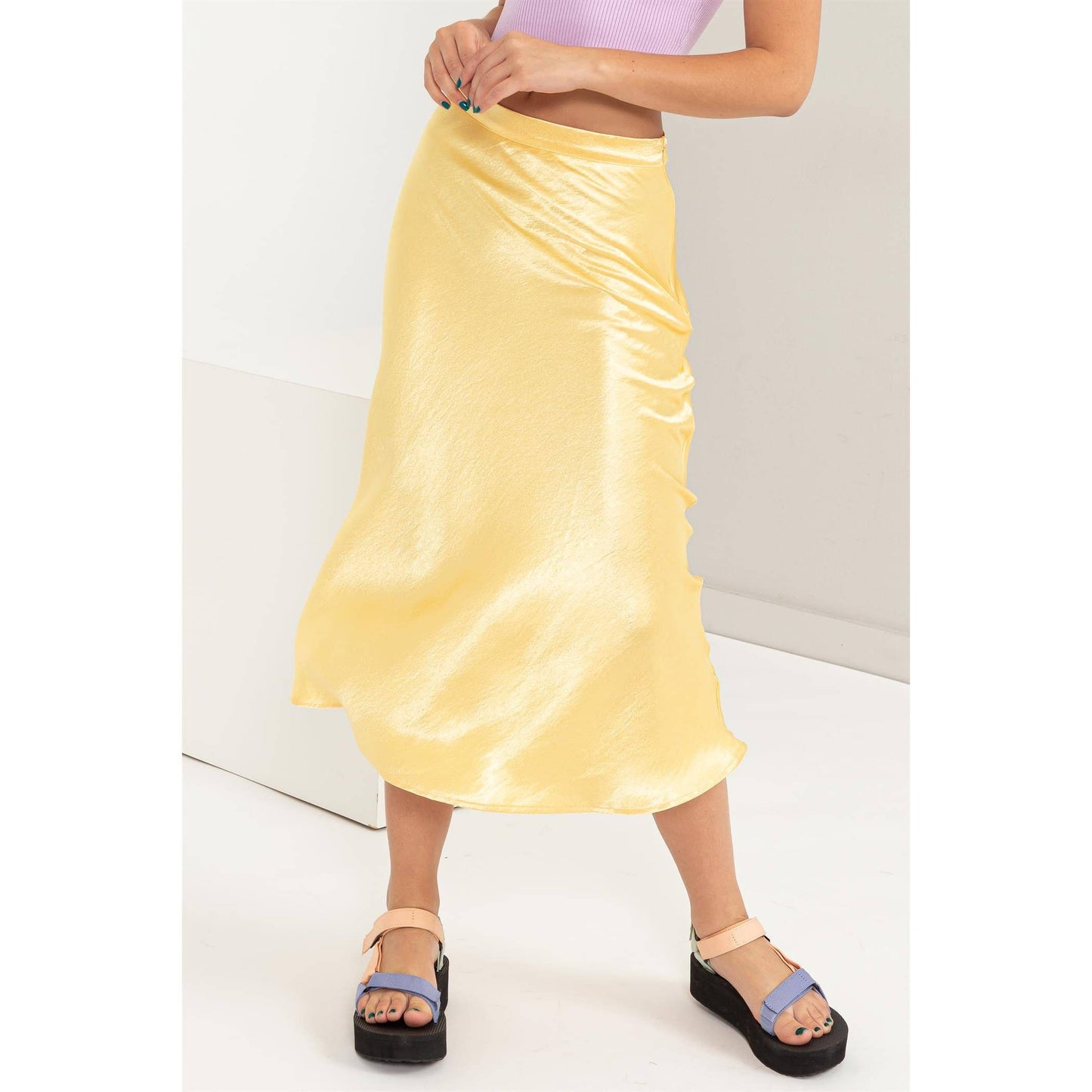 Satin Midi Skirt