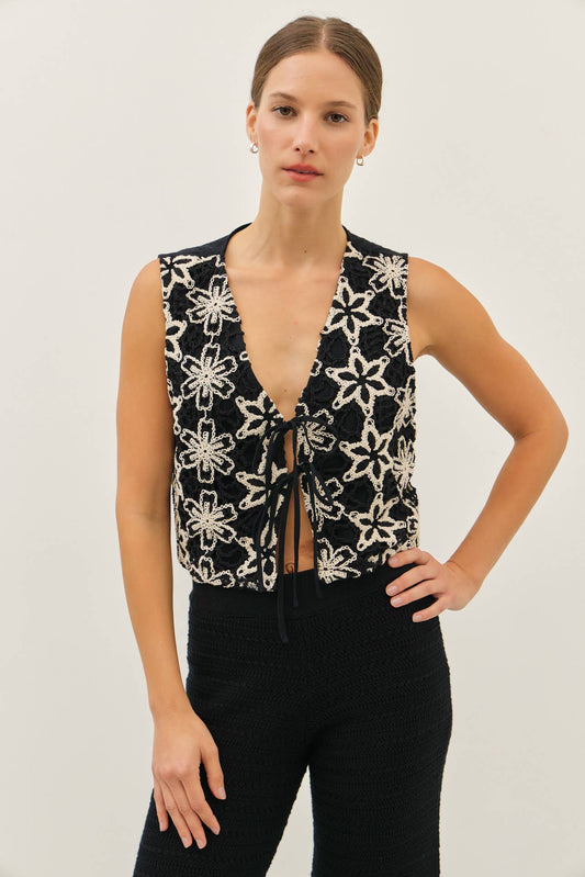 Sienna Sands Crochet Tie-Front Vest