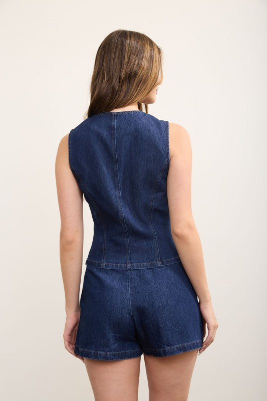 Cami Denim Mini Skort