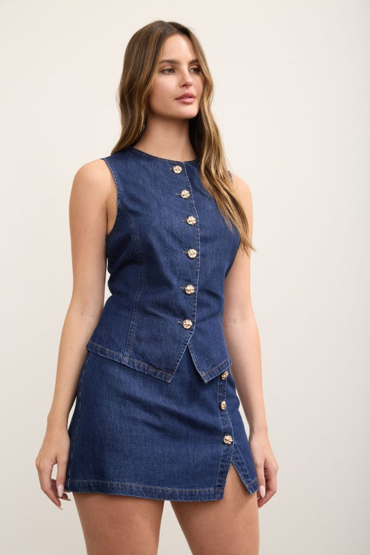 Cami Denim Mini Skort