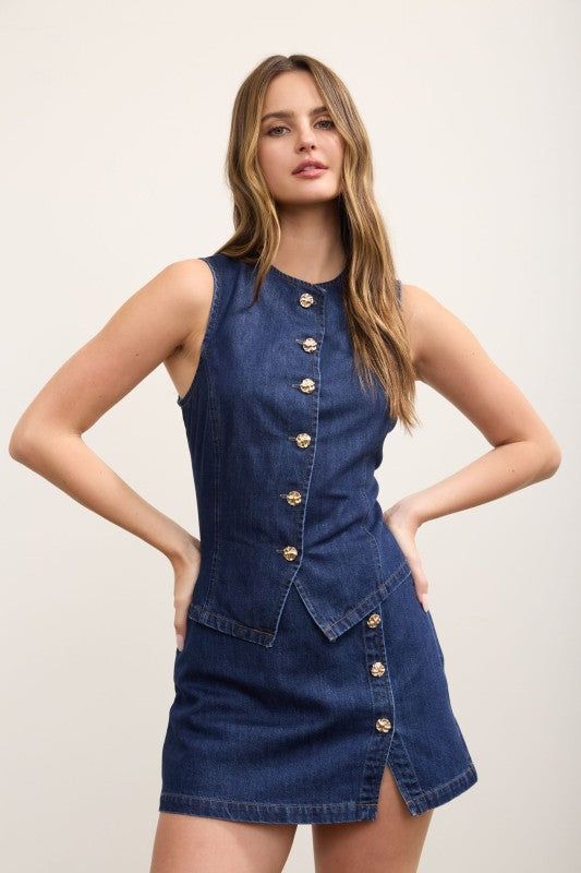 Cami Denim Vest Top