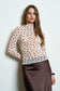 Polka Dot Mesh Long Sleeve Top