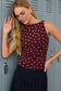 Polka Dot Mesh Knit Top