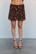 Floral Lace Trim Mini Skirt