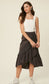 Corduroy Ruffle Wrap Midi Skirt