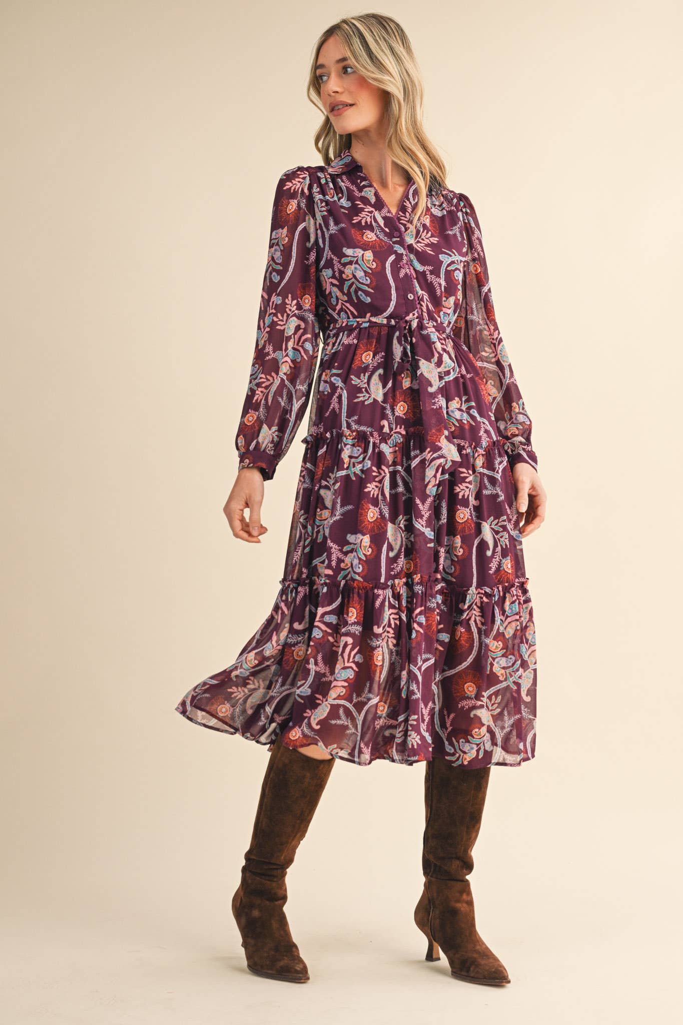 Vale Paisley Midi Dress