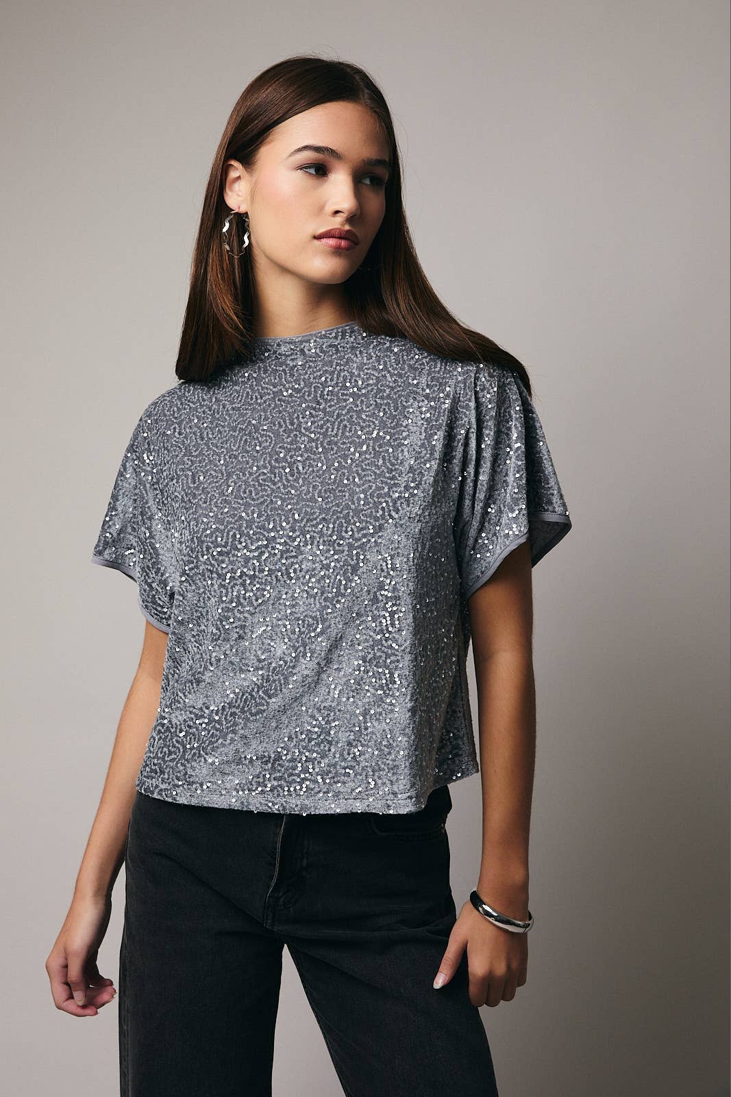 Sequin Velvet Top