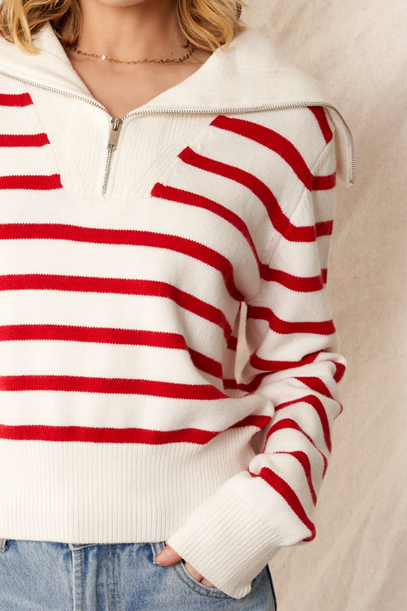 Striped Sailor Collared Sweater