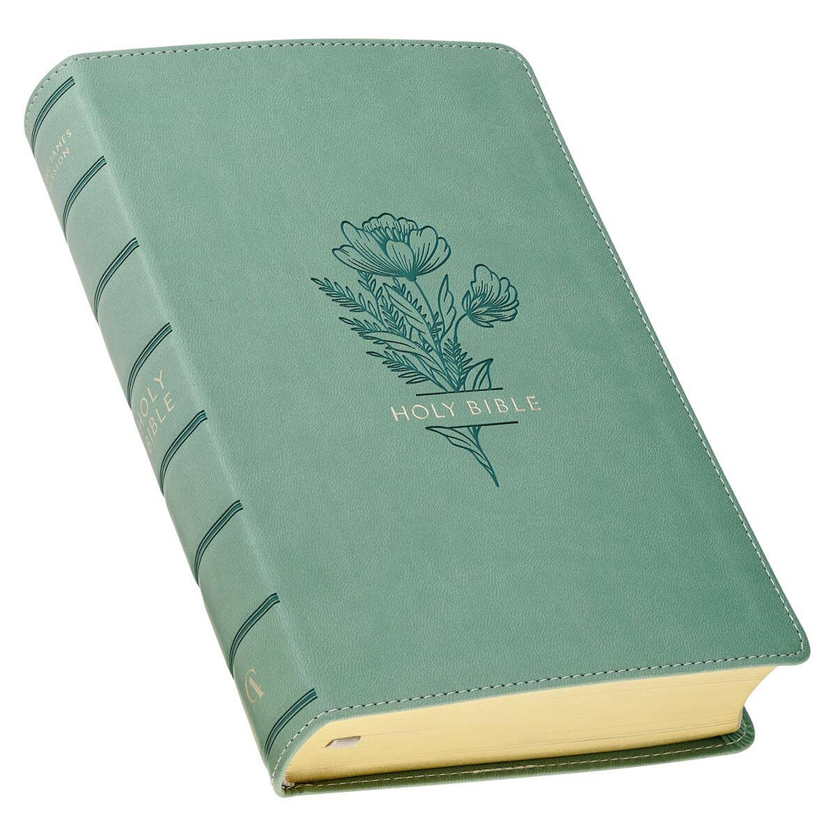 KJV Giant Print Bible – Teal Floral Faux Leather