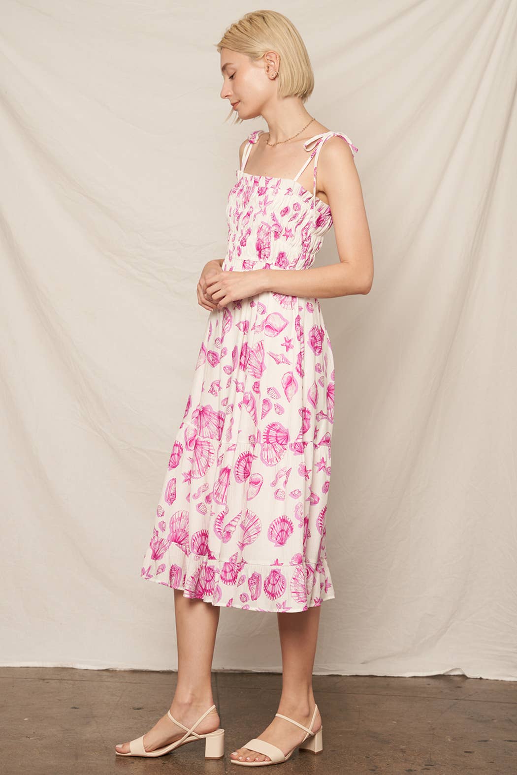 Coastal Kiss Seashell Midi Dress