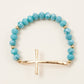 Cross Charm Glass Beaded Bracelet