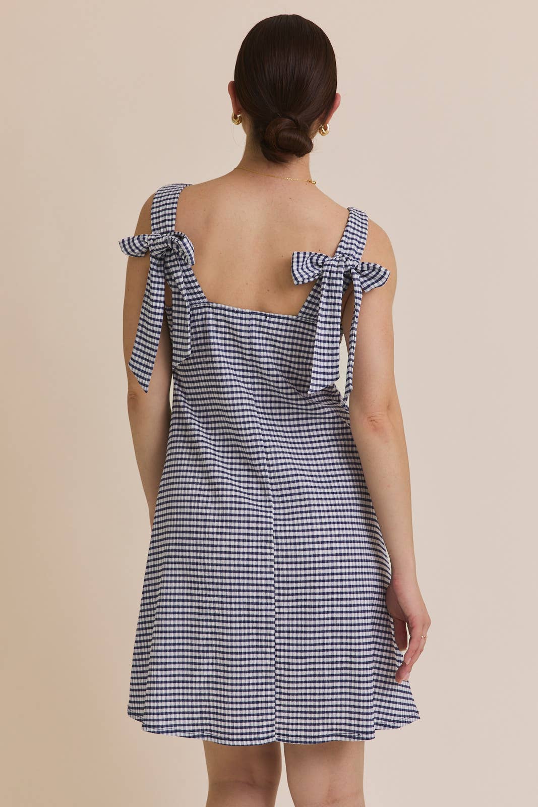 Lyla Gingham Tie-Strap Dress