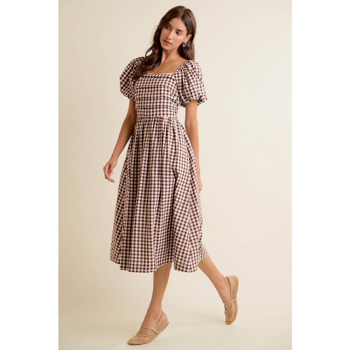 Eloise Gingham Midi Dress
