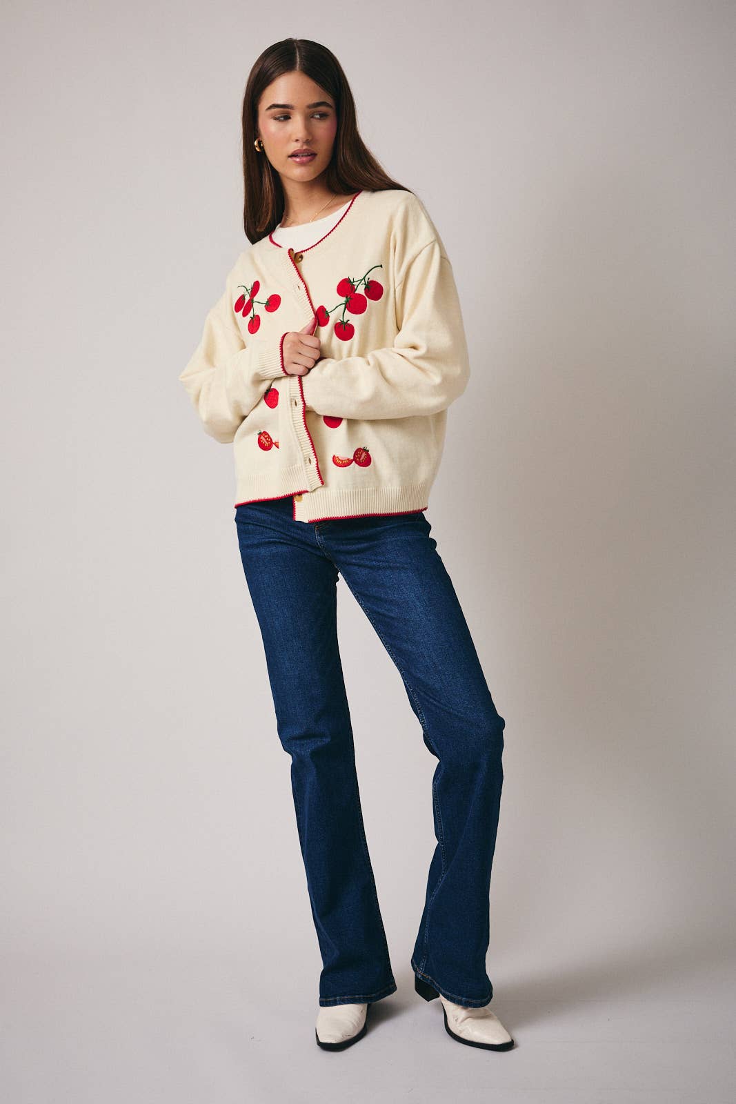 Sweet Vine Tomato Cardigan
