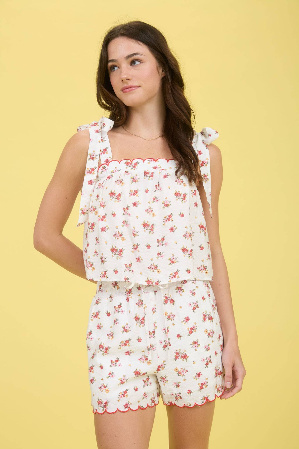 Sunlit Garden Tie Strap Blouse
