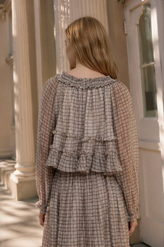 Maddy Plaid Puff Sleeve Top
