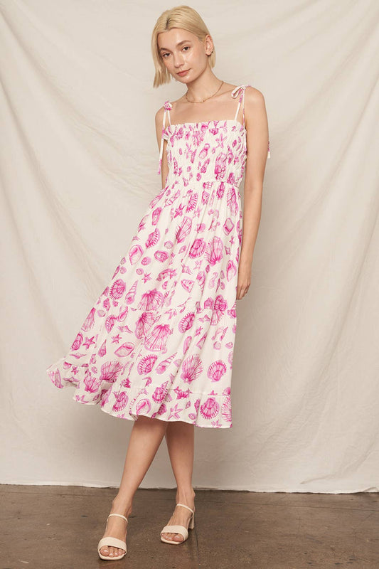 Coastal Kiss Seashell Midi Dress