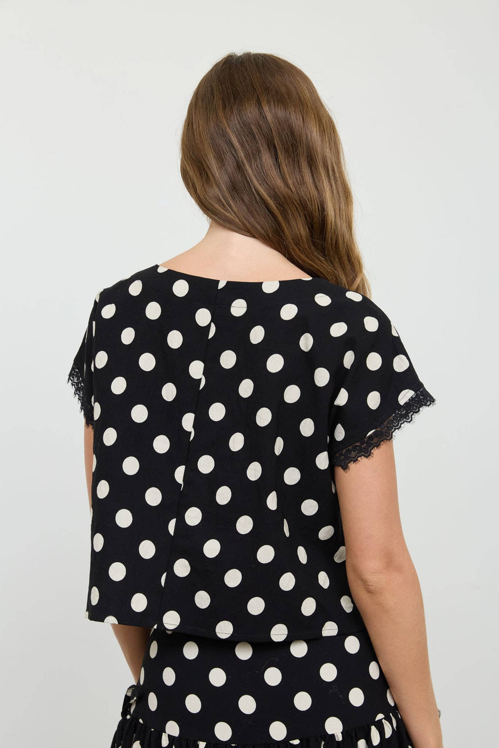 Josephine Polka Dot Short Sleeve Woven Top