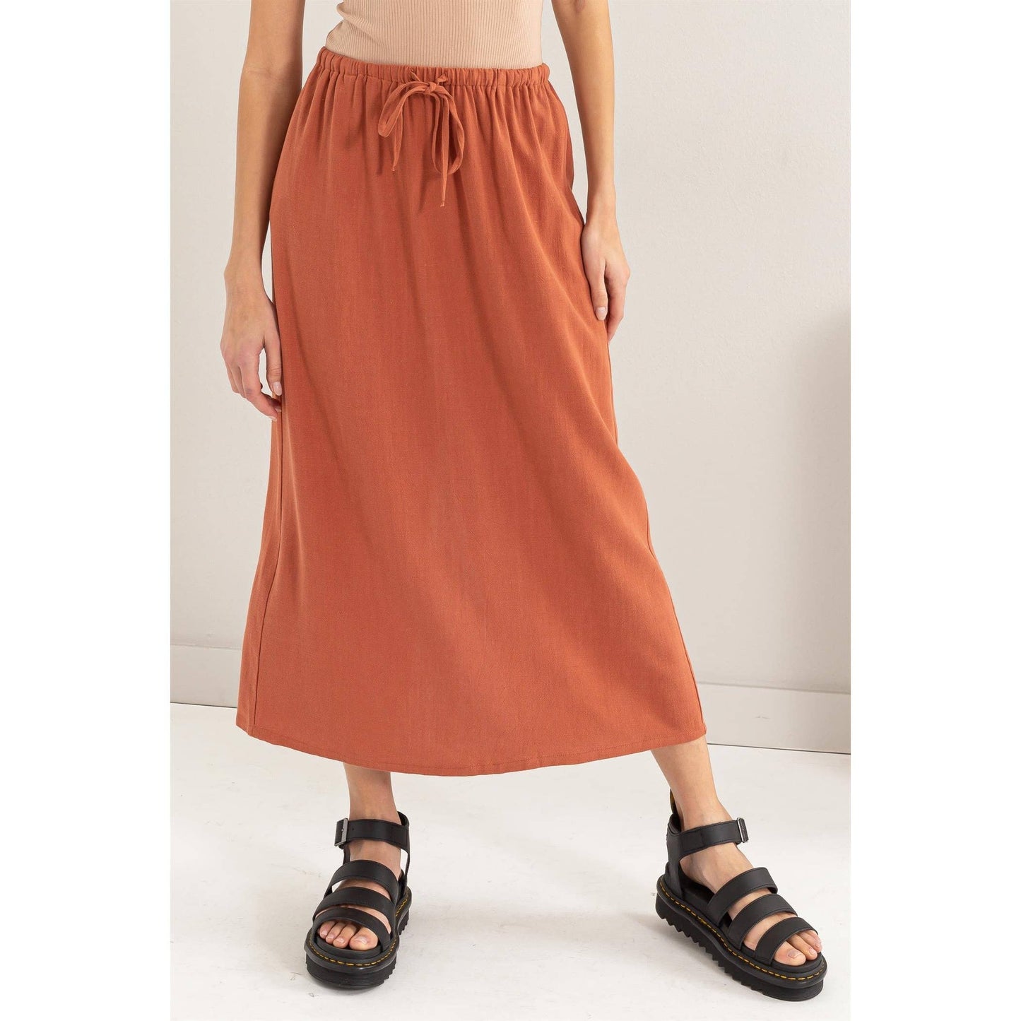 Linen Midi Skirt