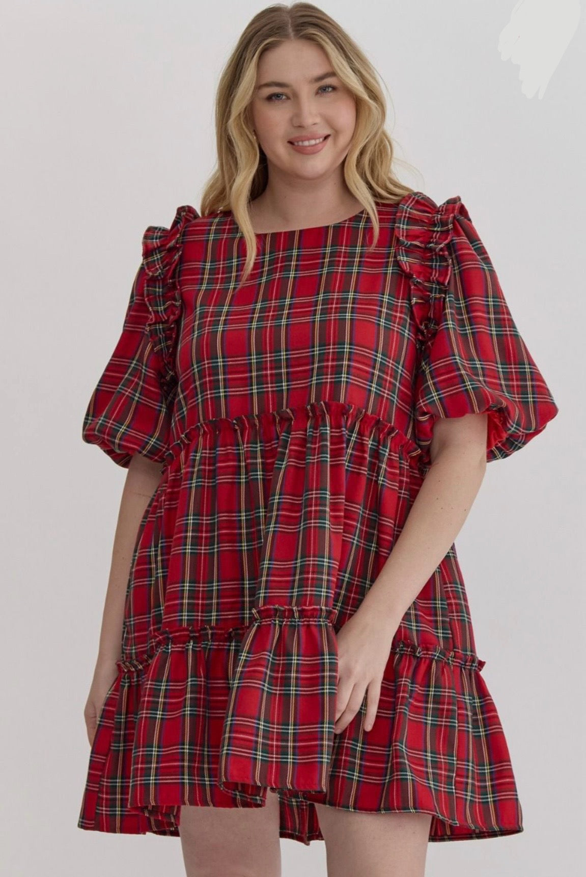 LeeAnn Plaid Midi Dress