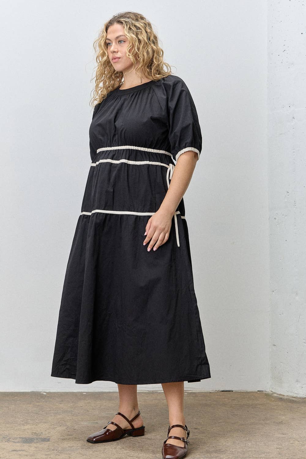 Midnight Tie Midi Dress