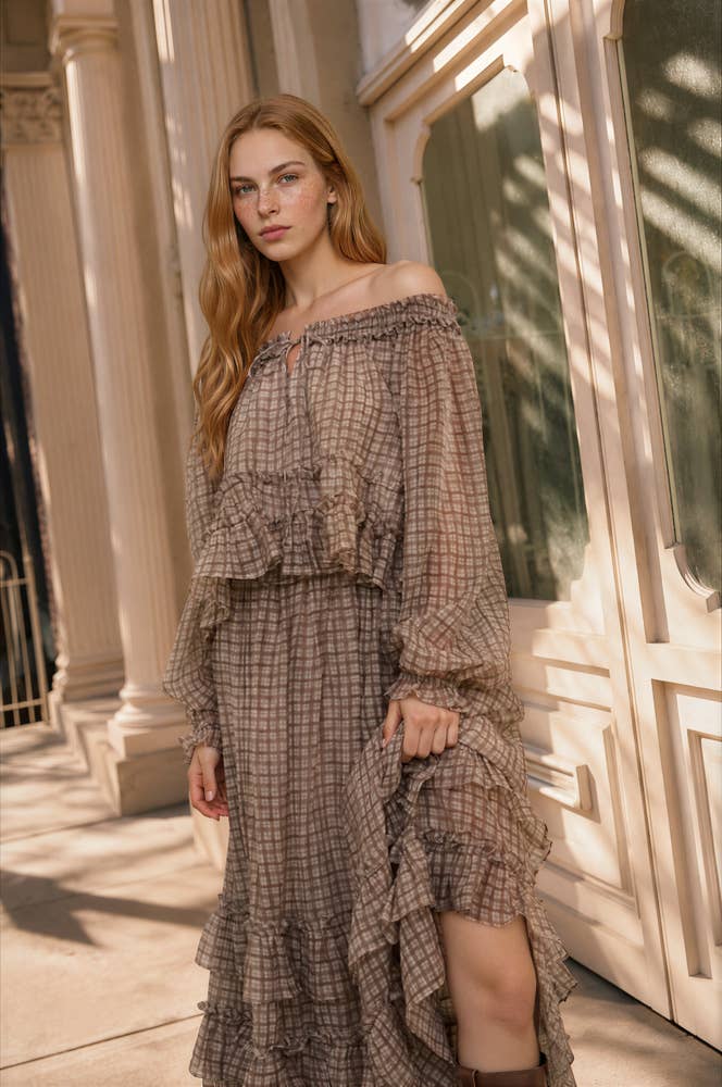 Maddy Plaid Puff Sleeve Top