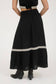 Contrast Lace Trim Midi Skirt