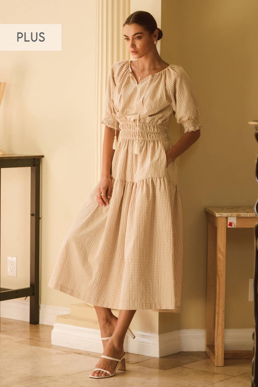 Brigitte Gingham Midi Dress