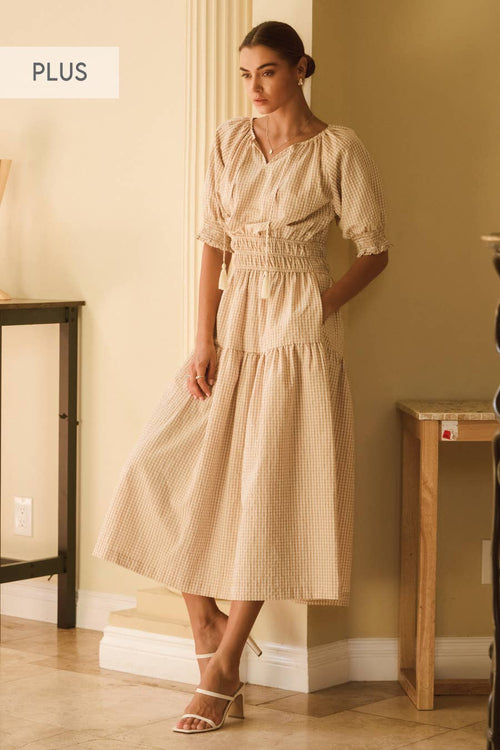 Brigitte Gingham Midi Dress