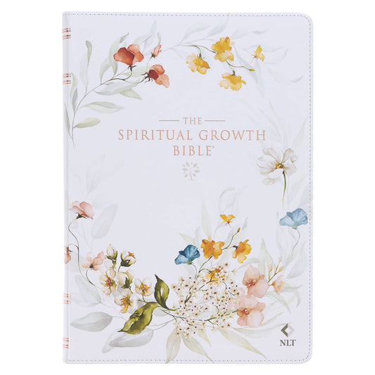 Cream Floral Spiritual Growth Bible New Living Translation