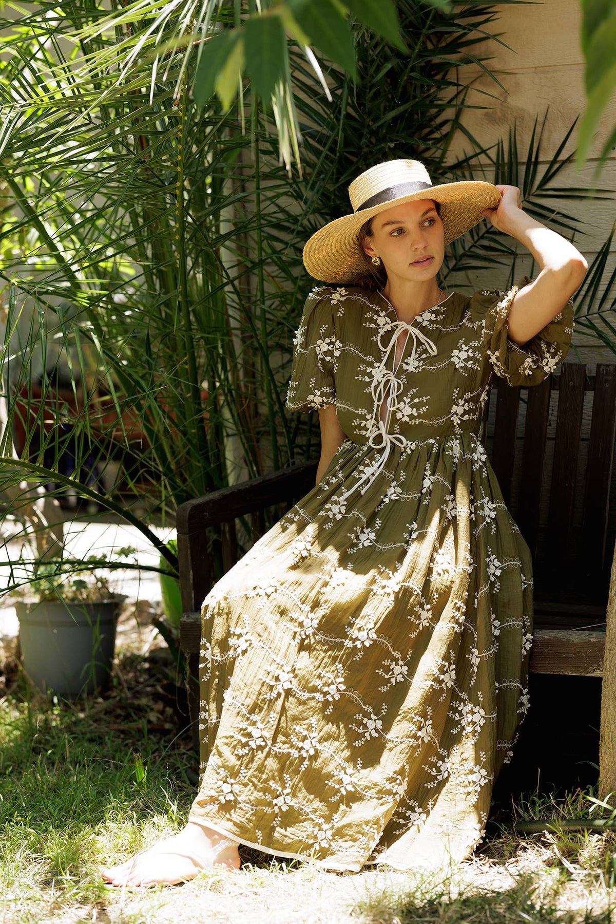 Vintage Embroidered Midi Dress