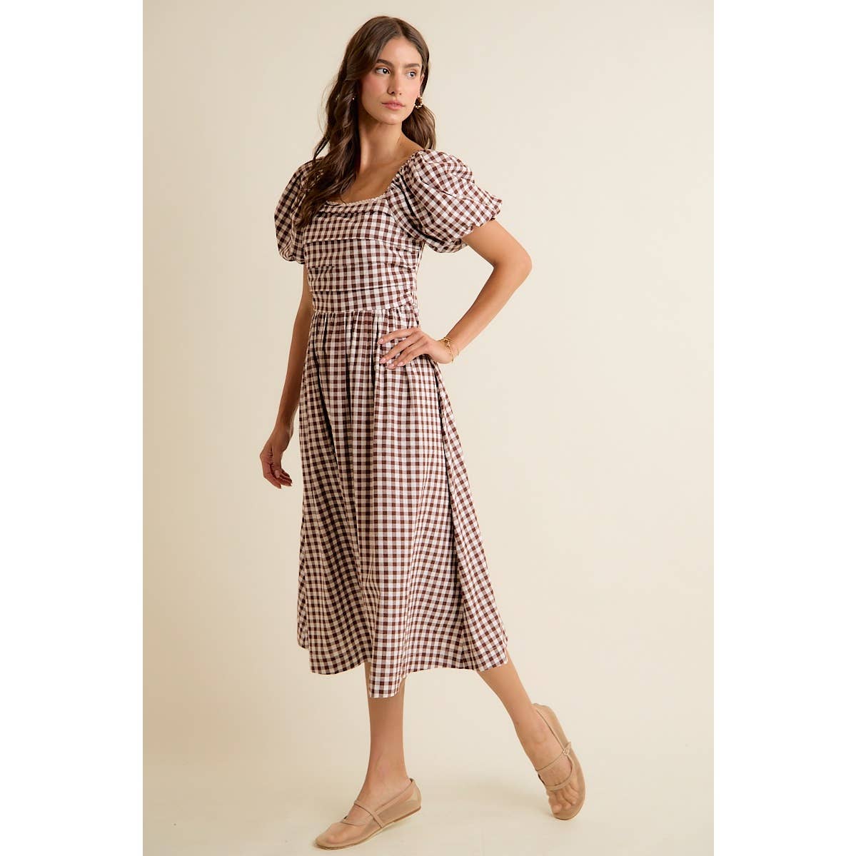 Eloise Gingham Midi Dress