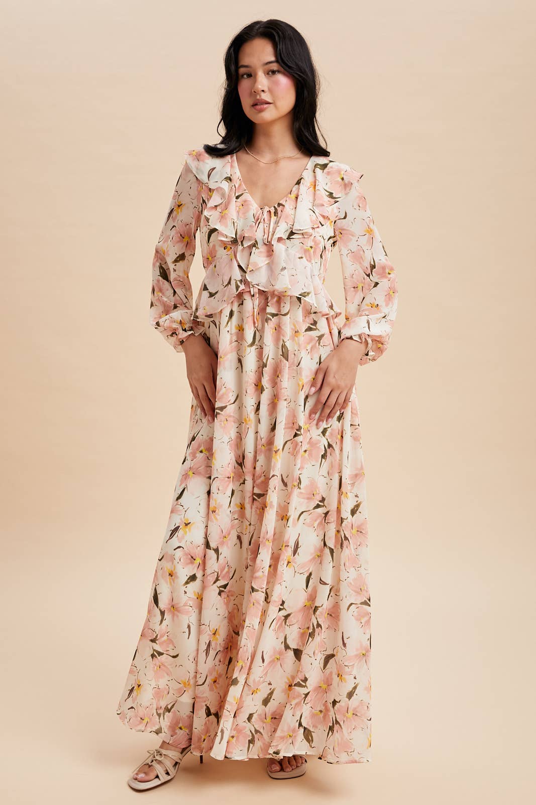 Petal Veil Maxi Dress