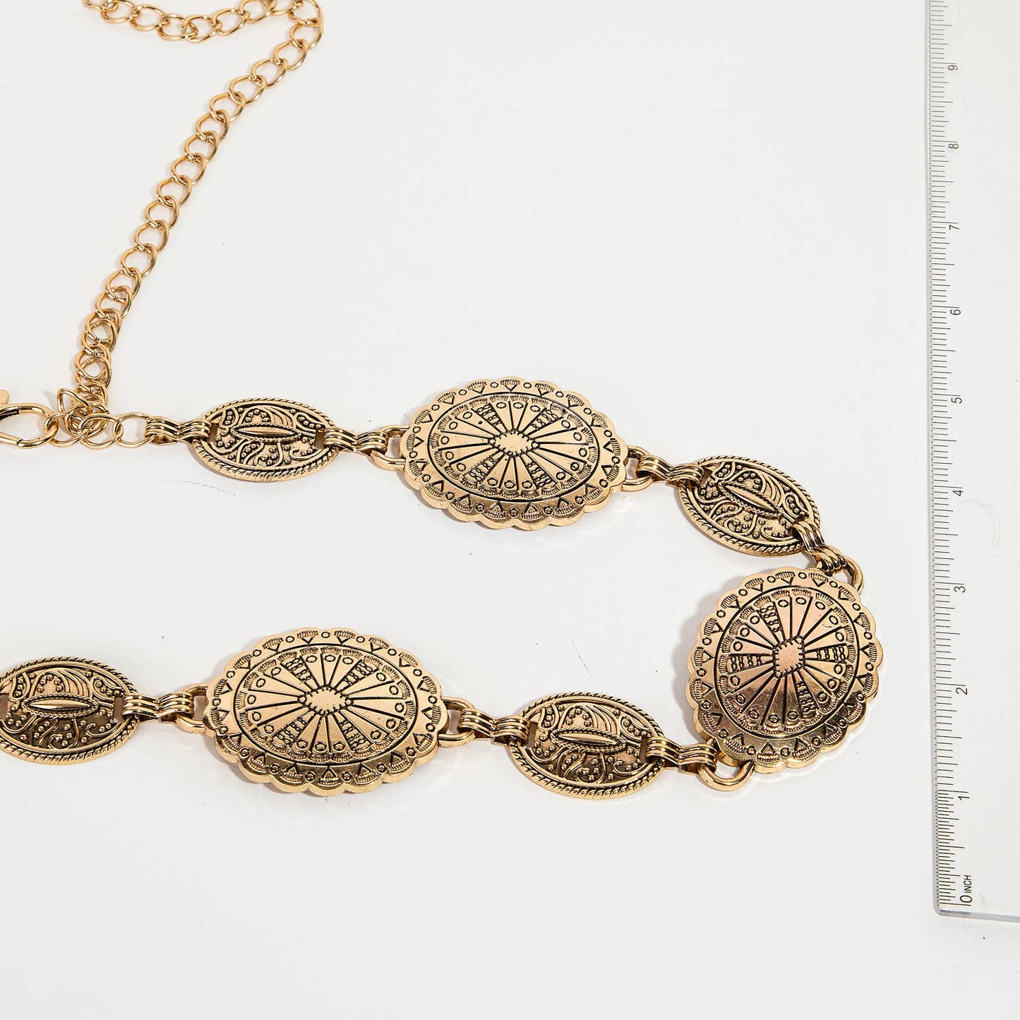 Ornate Oval Disc Chain Belt