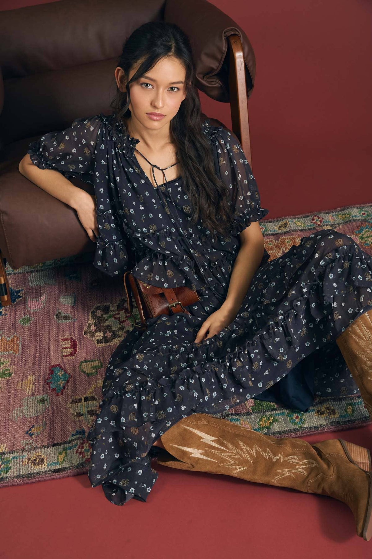 Floral Front Tie Top
