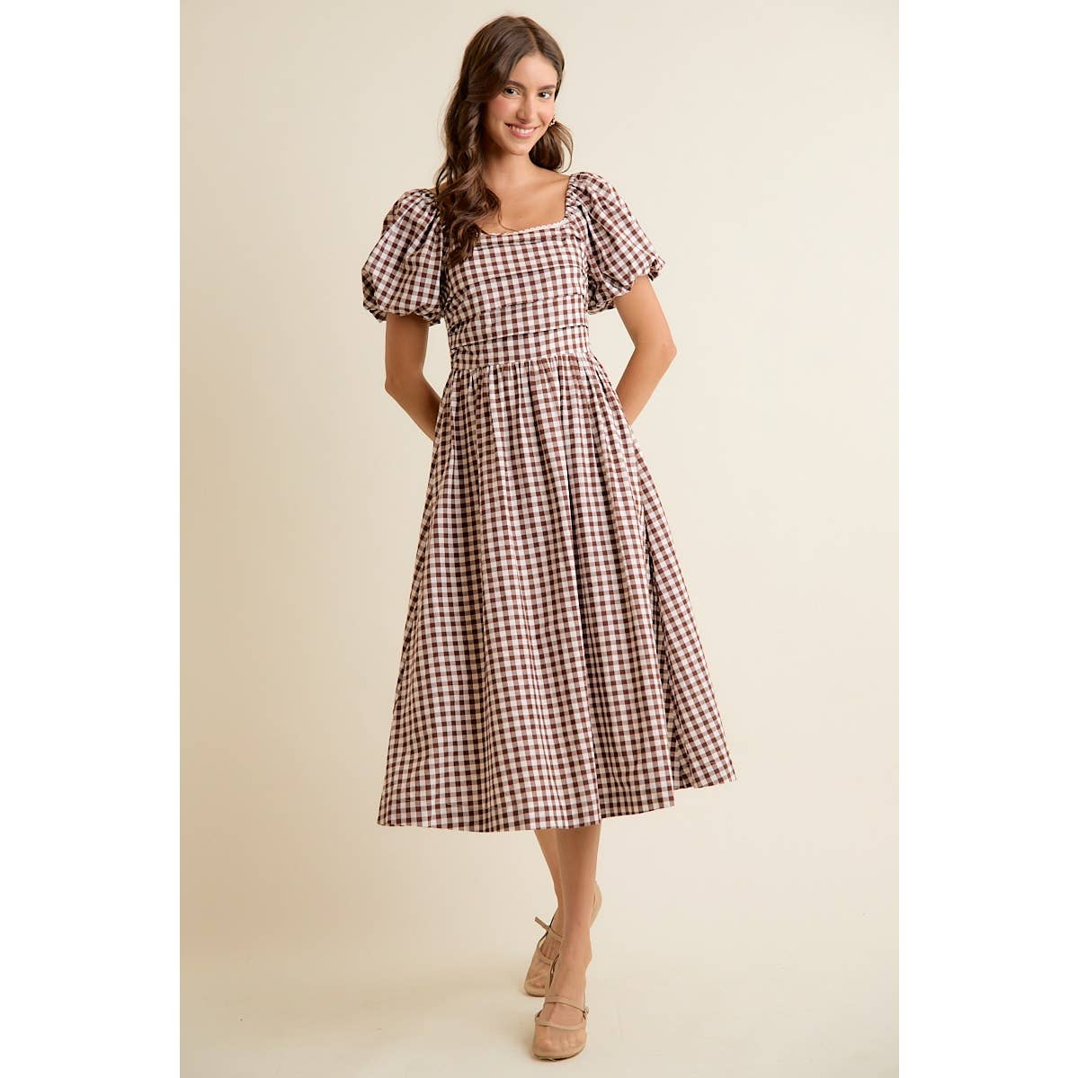Eloise Gingham Midi Dress
