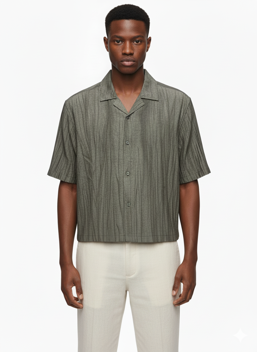 Riviera Stripe Cuban Collar Shirt