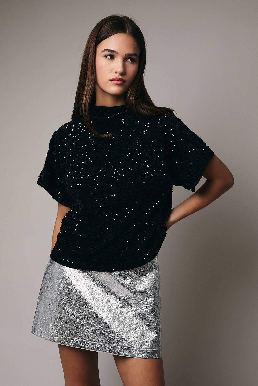 Sequin Velvet Top