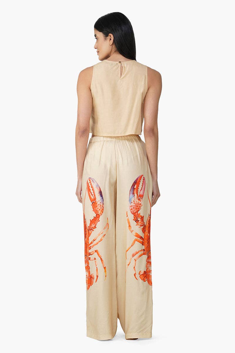 Lobster Embellished Crop Top