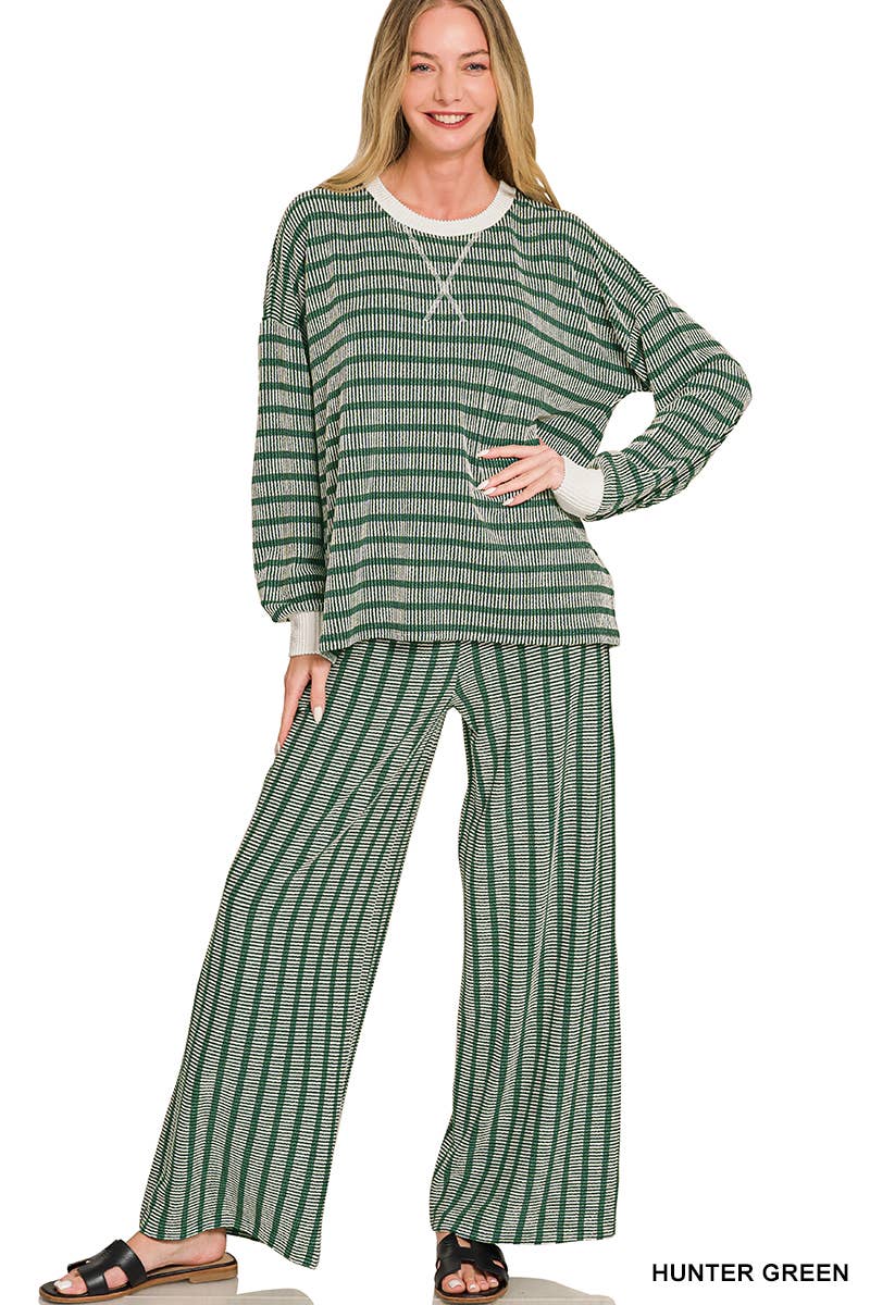 Maribel Ribbed Striped Pants