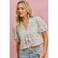 Meadow Bloom Tie Front Top