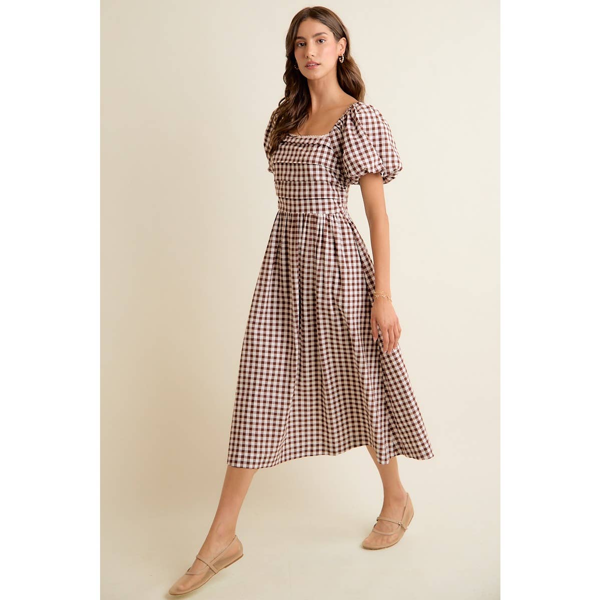 Eloise Gingham Midi Dress