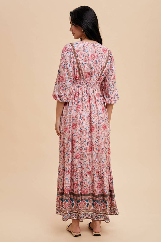 Serena Border Print Maxi Dress