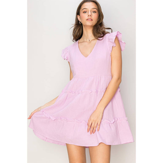 Zoe Gauze Tiered Mini Dress