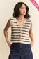 Striped Sleeveless Knit Sweater Vest