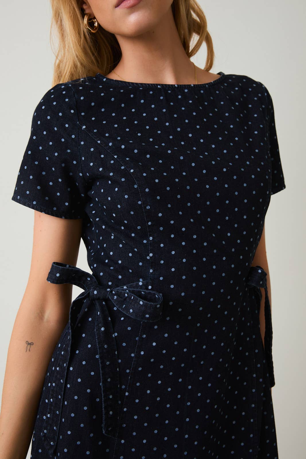 Indigo Side Ties Dress