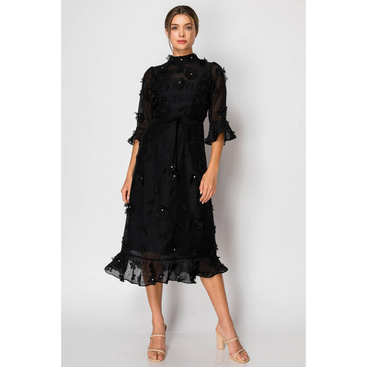 Crystal Embellishment Floral Dress